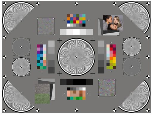Multi-element grayscale and color test target