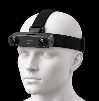 Device worn with an elastic head strap